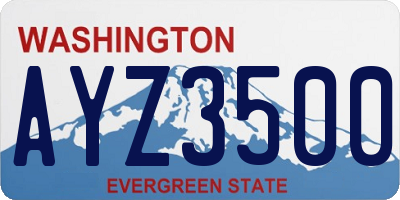 WA license plate AYZ3500