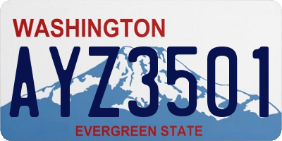 WA license plate AYZ3501