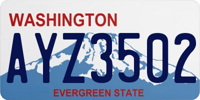 WA license plate AYZ3502