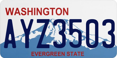 WA license plate AYZ3503