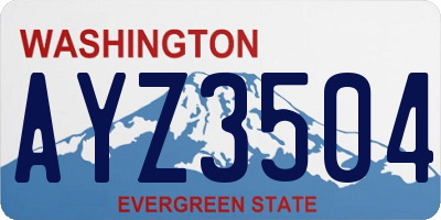 WA license plate AYZ3504