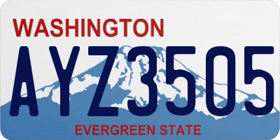 WA license plate AYZ3505