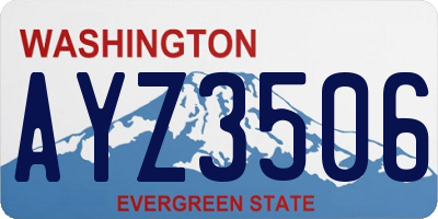 WA license plate AYZ3506