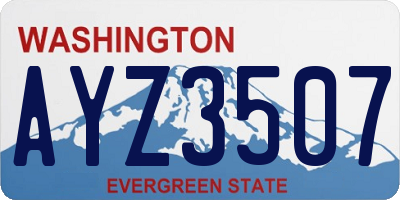 WA license plate AYZ3507