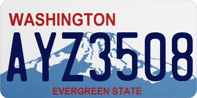 WA license plate AYZ3508