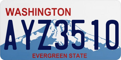 WA license plate AYZ3510