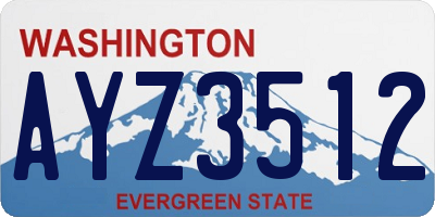 WA license plate AYZ3512