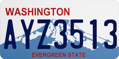 WA license plate AYZ3513