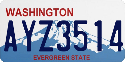 WA license plate AYZ3514