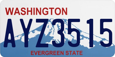 WA license plate AYZ3515