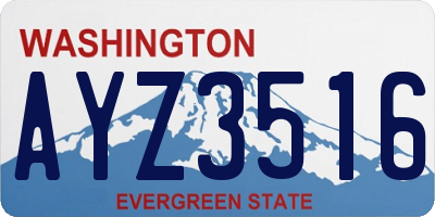 WA license plate AYZ3516