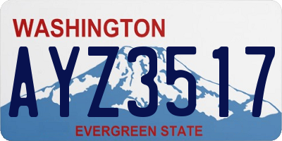 WA license plate AYZ3517