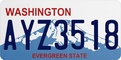 WA license plate AYZ3518