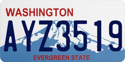 WA license plate AYZ3519