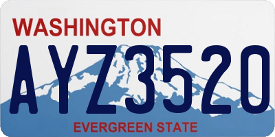 WA license plate AYZ3520