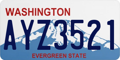 WA license plate AYZ3521