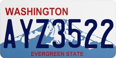 WA license plate AYZ3522