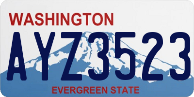 WA license plate AYZ3523