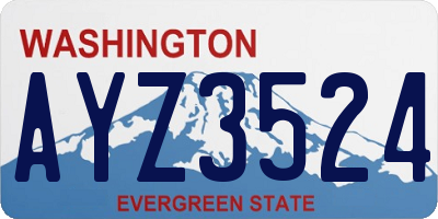 WA license plate AYZ3524