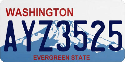 WA license plate AYZ3525