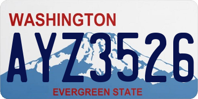 WA license plate AYZ3526