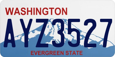 WA license plate AYZ3527