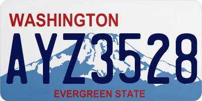 WA license plate AYZ3528