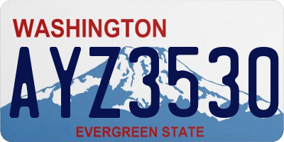 WA license plate AYZ3530