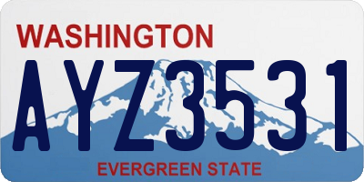 WA license plate AYZ3531