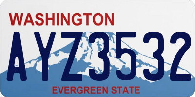 WA license plate AYZ3532