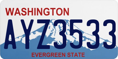 WA license plate AYZ3533