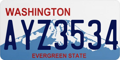 WA license plate AYZ3534