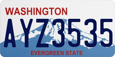 WA license plate AYZ3535