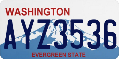 WA license plate AYZ3536