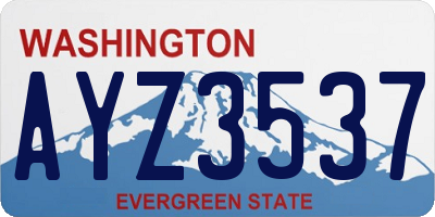 WA license plate AYZ3537