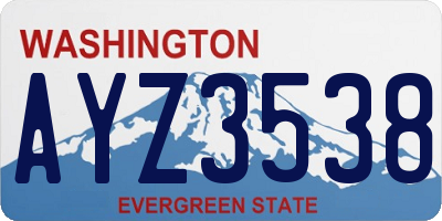 WA license plate AYZ3538