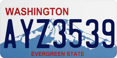 WA license plate AYZ3539