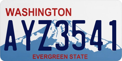 WA license plate AYZ3541