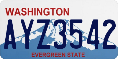 WA license plate AYZ3542