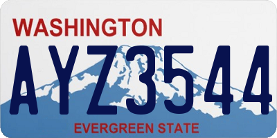 WA license plate AYZ3544