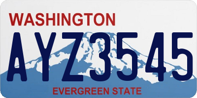 WA license plate AYZ3545