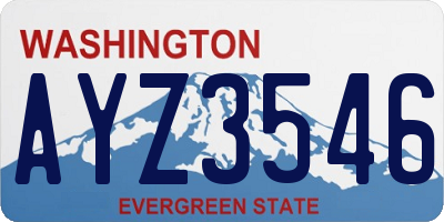 WA license plate AYZ3546