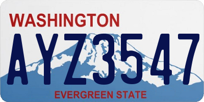 WA license plate AYZ3547