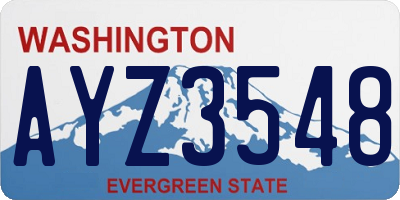 WA license plate AYZ3548