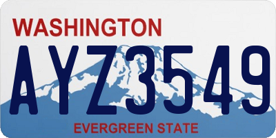 WA license plate AYZ3549