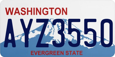 WA license plate AYZ3550