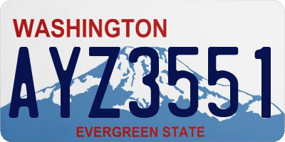 WA license plate AYZ3551