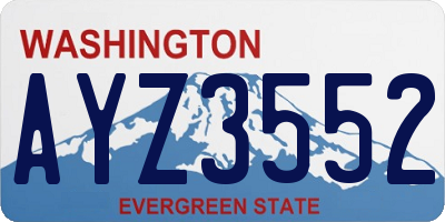 WA license plate AYZ3552