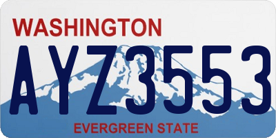 WA license plate AYZ3553