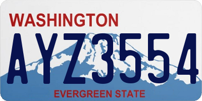 WA license plate AYZ3554